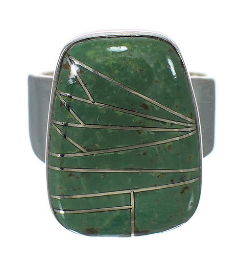 Southwest Jewelry Turquoise And Genuine Sterling Silver Ring Size 5-3/4 WX63241